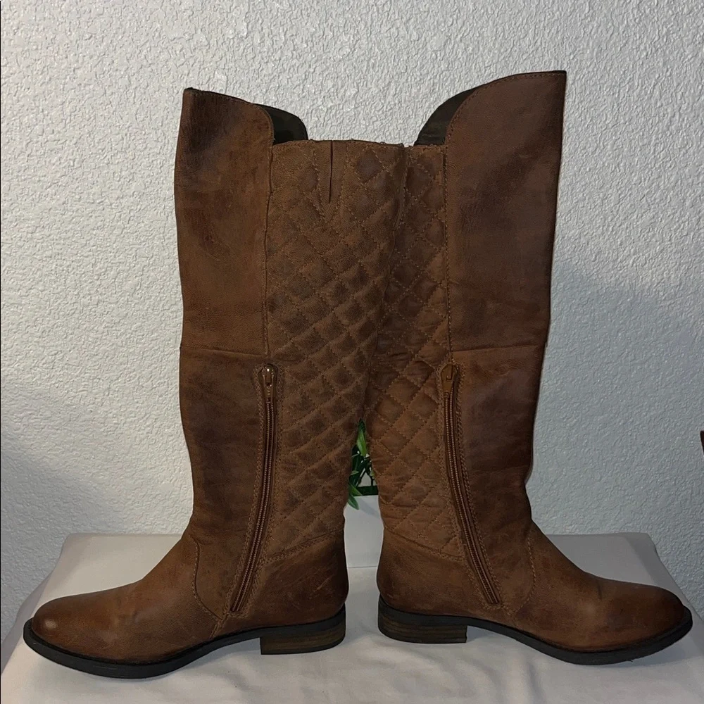 Steve Madden Brown Quilted Over the Knee Boots used good condition